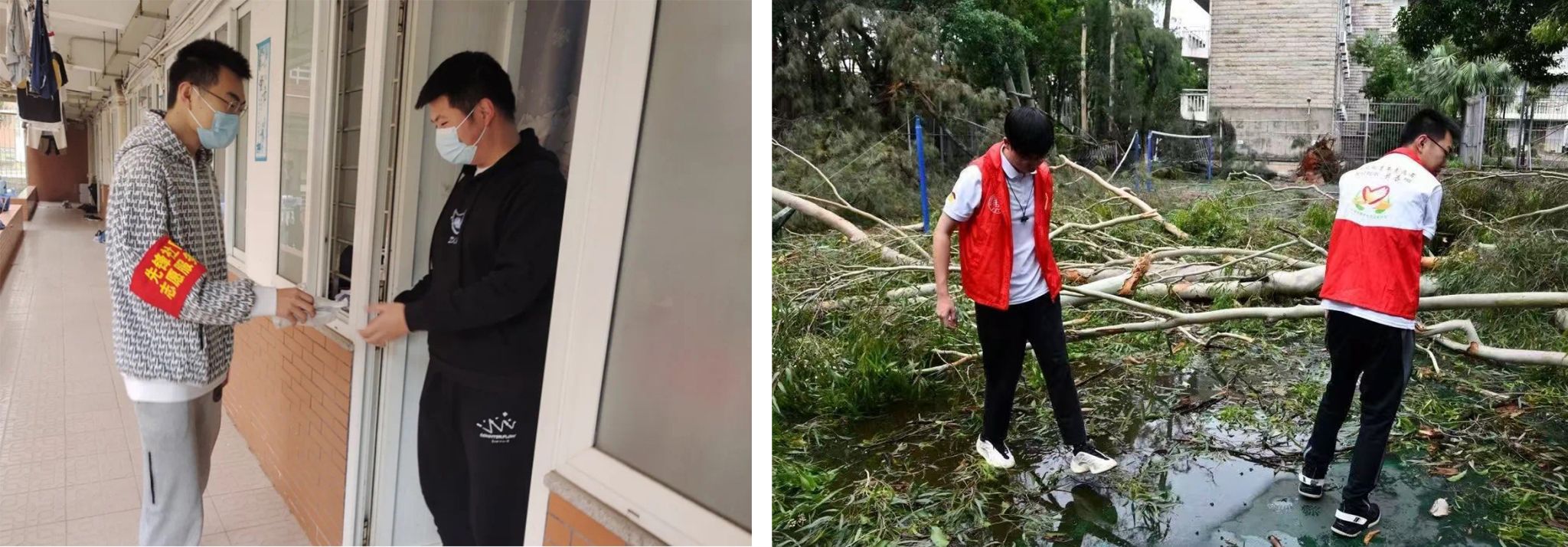 积极参加疫情防控和台风灾后重建的志愿服务中.jpg